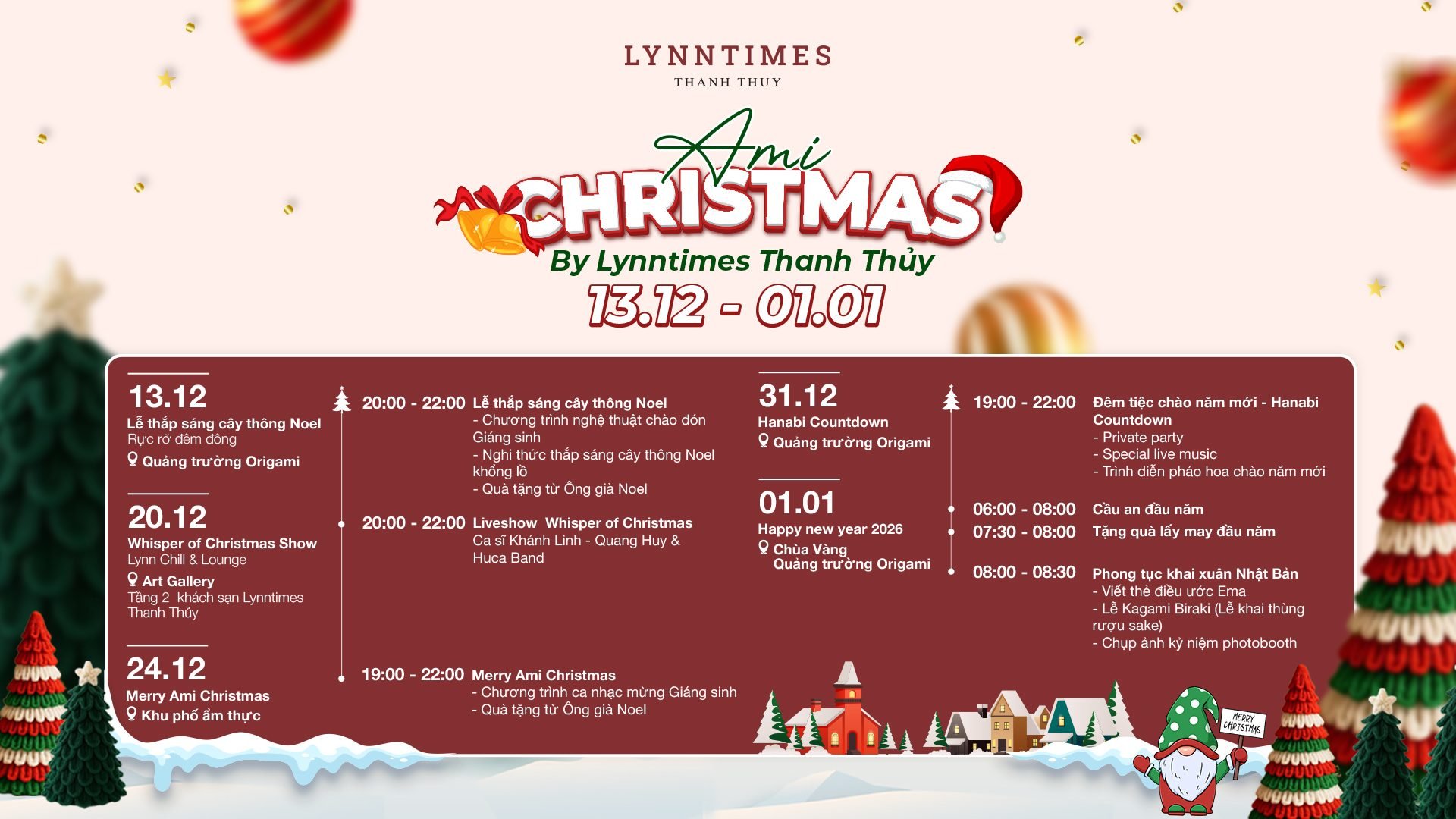 Ami Christmas – Đón Mùa Lễ Hội Rực Rỡ Tại Lynntimes Thanh Thủy